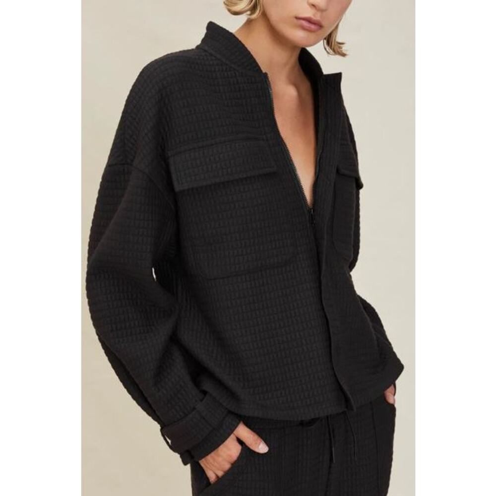 Devon Windsor Roxy Waffle Full Zip Oversized Jack… - image 2